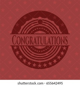 Congratulations vintage red emblem