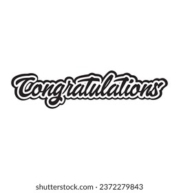Congratulations Wishing Word Design, Calligraphy black text word and White Background, Vector Illustration Abstract Editable image