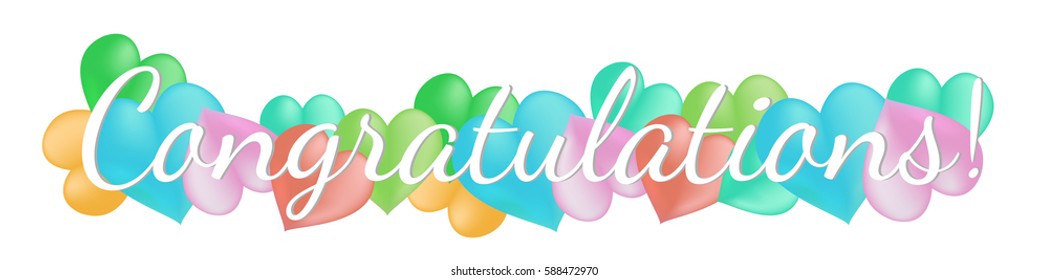 Congratulations Word Colorful Background Hearts Stock Vector (royalty 