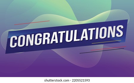 congratulations word concept vector illustration with lines style for social media landing page, template, ui, web, mobile app, poster, banner, flyer, background, gift card, coupon, label, wallpaper