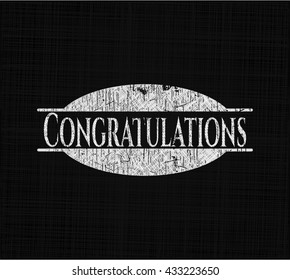 Congratulations written with chalkboard texture