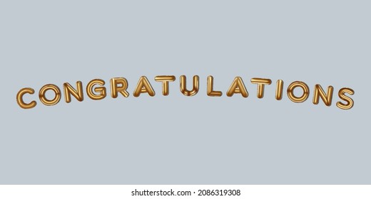 congratulations written with golden foil balloons. congratulations lettering gold balloons, congratulations typography background. vector design