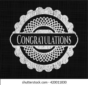 Congratulations written on a blackboard