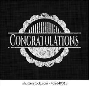 Congratulations written on a blackboard
