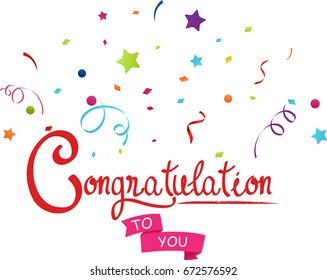 Congratulations You Confetti Stock Vector (Royalty Free) 672576592 ...