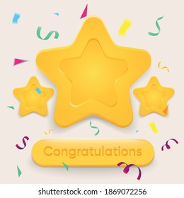 
Congratulations you won stars. Objects for the game. cartoon stars