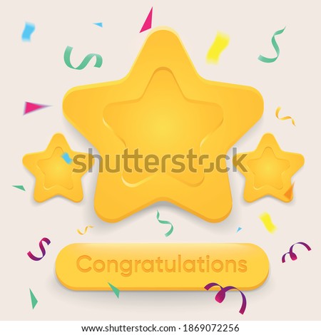 
Congratulations you won stars. Objects for the game. cartoon stars