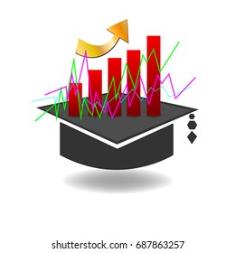 congratulations,Educator Stock chart,Educator graduation icon, Educator graduation icon vector,