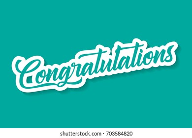 Congratulatios - Lettering, Handwritten, Vector Illustration for greeting