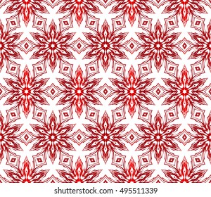 congratulatory background with abstract flowers. seamless texture. vector. red gradient color. for interior design, printing, textile industry