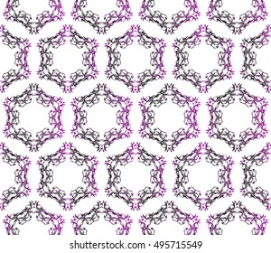 congratulatory background with abstract flowers. seamless texture. vector. purple gradient color. for interior design, printing, textile industry