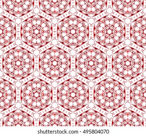 congratulatory background with abstract flowers. seamless texture. vector. red gradient color. for interior design, printing, textile industry