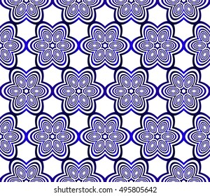 congratulatory background with abstract flowers. seamless texture. vector. blue gradient color. for interior design, printing, textile industry