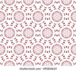 congratulatory background with abstract flowers. seamless texture. vector. red gradient color. for interior design, printing, textile industry