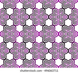 congratulatory background with abstract flowers. seamless texture. vector. purple gradient color. for interior design, printing, textile industry