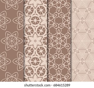 congratulatory background with abstract geometric pattern. seamless texture. vector illustration. for interior design, printing, textile industry. beige color