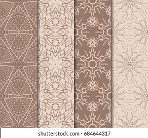 congratulatory background with abstract geometric pattern. seamless texture. vector illustration. for interior design, printing, textile industry. beige color