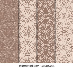 congratulatory background with abstract geometric pattern. seamless texture. vector illustration. for interior design, printing, textile industry. beige color