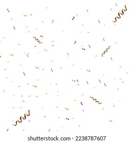 congratulatory background with gold confetti and serpentine. Vector illustration