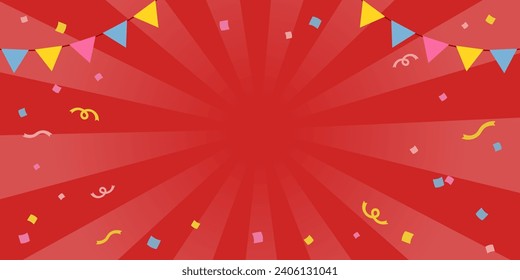 Congratulatory background material of garland and sunburst (2:1)