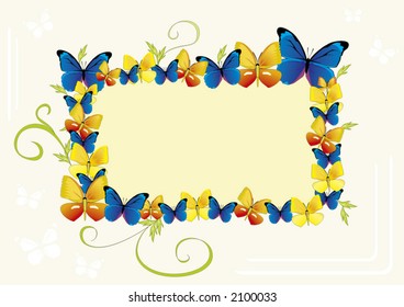 congratulatory card with butterflies - scales to any size