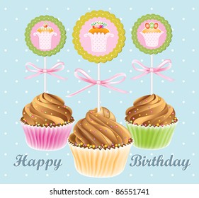 Congratulatory card with chocolate fruitcakes