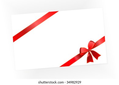 Congratulatory card with a red bow