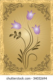 Congratulatory card in retro style