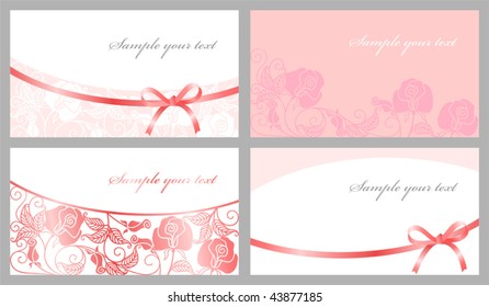 Congratulatory cards in pink tones