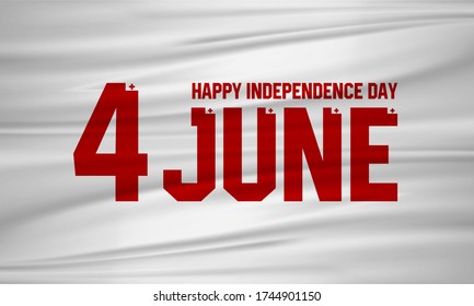 Diseño de felicitaciones para el 4 de junio, Día de la Independencia de Tonga. Ilustración vectorial.