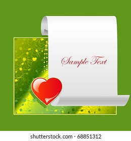 Congratulatory green background with a heart