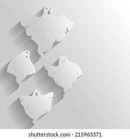 Congratulatory Halloween background with horrors ghosts
