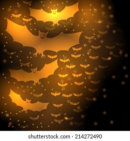 Congratulatory Halloween background with vampires 
