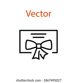 Letra de felicitación para las vacaciones Símbolo del vector del icono Icono Icono de trazo lineal editable