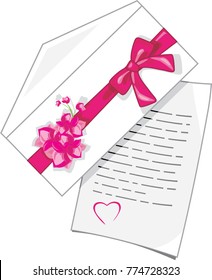 Congratulatory letter to Valentines Day. Vector