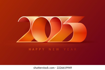 Congratulatory new year inscription 2023. 3D colored numbering design for christmas greeting card.