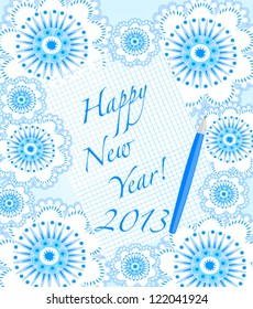 The congratulatory New Year's message written to writing-books