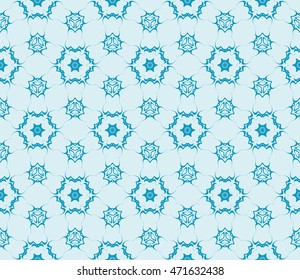 Congratulatory ornament seamless execution in the form of floral pattern. Vector. blue. For holiday cards design, fashion design, interior design, graphic arts