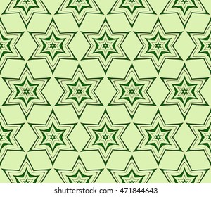 Congratulatory ornament seamless execution in the form of floral pattern. Vector. Green color. For holiday cards design, fashion design, interior design, graphic arts