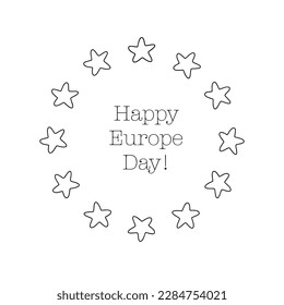 Congratulatory vector illustration for Europe Day. A holiday of peace and unity in the countries of the European Union, the Council of Europe. Vector illustration