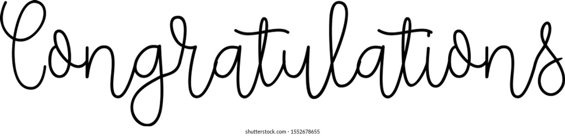 Congratumations vector written with a modern and cute typography.