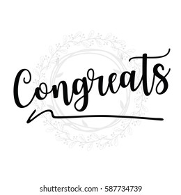 congreats lettering overlay set. Calligraphy photo graphic design element. Sweet cute inspiration typography. 