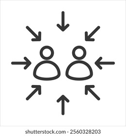 Congregated Outline Icon Vector Illustration