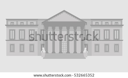 Congress of Deputies Madrid, Spain. Flat Design. 
