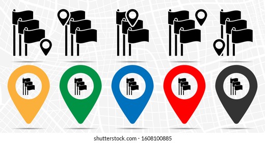 Congress, flag icon in location set. Simple glyph, flat illustration element of business theme icons