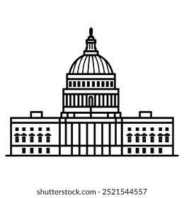 congress icon or modern line symbol. Vector line art and icon design with bold outline. Black and white Pixel Perfect minimalistic symbol isolated white background. Silhouette simple thin sign