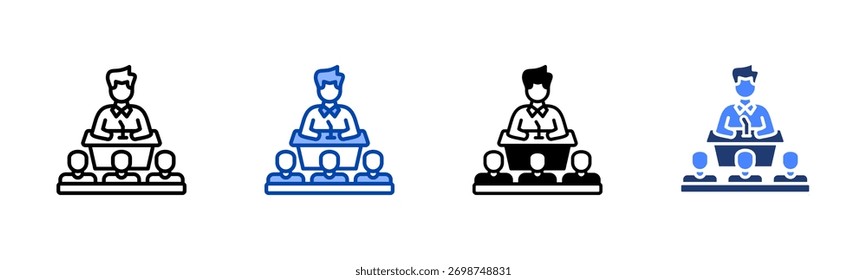 Congress icon set multiple style collection