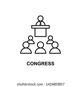congress speech icon. Element of conference with description icon for mobile concept and web apps. Outline congress speech icon can be used for web and mobile