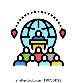 congress tourism color icon vector. congress tourism sign. isolated symbol illustration