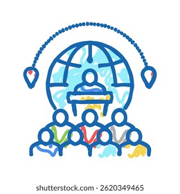 congress tourism doodle icon sketch vector. congress tourism sign. isolated symbol illustration